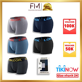 Combo 5 quần sịp boxer chất cotton mềm mịn, thoải mái, nhiều màu – FORMEN SHOP – FMCB5QS007
