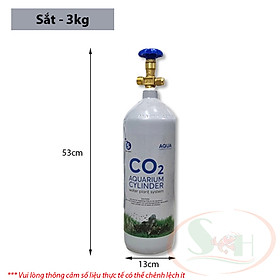 Bình co2 thủy sinh sắt thép 2kg, 3kg van xả giảm áp an toàn bể cây thủy sinh