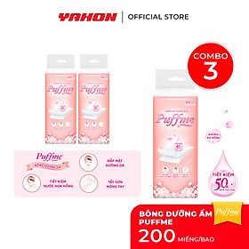 Bông Đắp Toner Dưỡng Da PUFFME Airlaid 200 Miếng/Bao