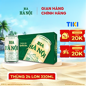 Bia Hà Nội Nhãn Xanh - Thùng 24 lon 330ml