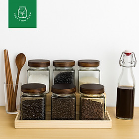 Combo 6 Hũ Thủy Tinh Vuông - Tròn - Lục Giác Đựng Gia Vị - Gửi Mẫu Thiết Kế Khắc Theo Yêu Cầu