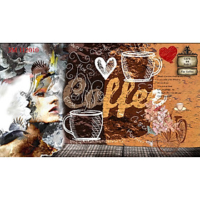 Mua Tranh 3D dán tường trang trí quán cafe trà sữa trà chanh KT 80x125cm-Huyền Chi-Đặt theo kích thước yêu cầu