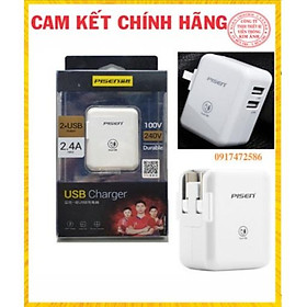 Cốc Sạc Nhanh Pisen Cho IPad 2.4A Có 2 Cổng USB - Hàng chính hãng Bảo hành 1 năm, hàng chính hãng