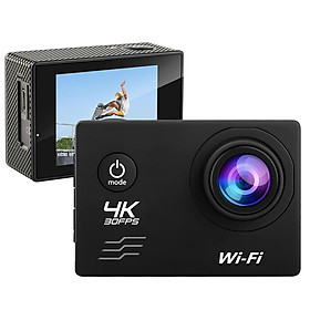 Camera hành động Ultra HD 4K 16.0MP WiFi 2.0 "Màn hình 170d dưới nước 30m Go Waterproof Pro Mũ bảo hiểm Ghi lại máy ảnh Camera Cam thể thao: AT-Q1