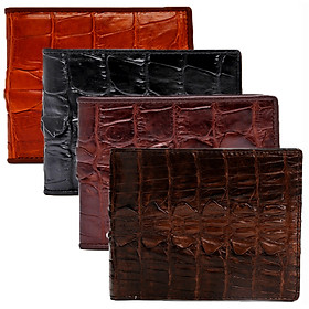 Ví nam Huy Hoàng da cá sấu gai đuôi màu đen, nâu đỏ, vàng bò, nâu đất HT2207-08-09-42