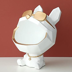 Cool Dog Figurine Bulldog Shape Storage Box Home Decoration Ornament Resin Art Sculpture Figurines Gift