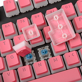 108 Keys Keycaps Double Shot PBT Pudding Keycap Set DIY for Cherry MX RGB Mechanical Keyboard, show more dazzling RGB lamp effect.
