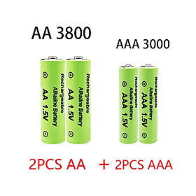 1.5V AA + AAA NI MH Pin Sạc AA AAA Alkaline 3000-3800mah Cho Đèn Pin Đồ Chơi Đồng Hồ Máy Nghe Nhạc MP3 Thay Thế Pin Ni-Mh Màu sắc: Vàng