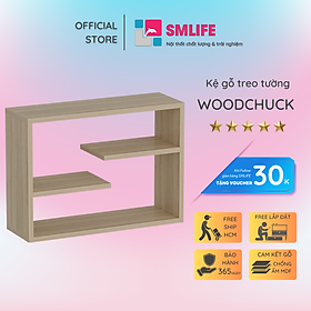 Kệ gỗ treo tường trang trí hiện đại SMLIFE Woodchuck  | Gỗ MDF dày 17mm chống ẩm | D60xR20xC44cm