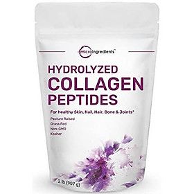 US Origin Pure Collagen Powder, 2 Pounds (32 Ounce) Grass-Fed, Pasture-Raised, Supports Vitality of Skin, Hair, Nail, Cartilage, Bones and Joints. Non GMO and No Gluten
