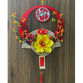 Mua Mẹt hoa giả treo trang trí - đường kính 35 đến 45 cm - hoàn thiện y hình - Cây giả  hoa lụa Decor trang trí nhà cửa - Vòng số 7