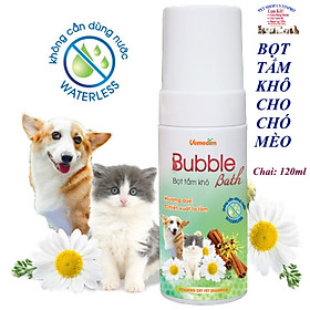 Bọt tắm khô cho Chó Mèo Vemedim Bubble Bath Chai 120ml Giúp khử mùi và làm sạch lông mà không cần dùng nước Sx tại VN