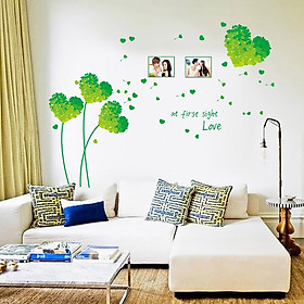 Decal Dán Tường Trài Tim Xanh Lá Binbin PK115 (125 x 96 cm)