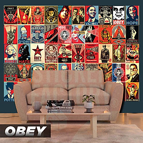 Mua OBEY - Set 50 Poster A4 dán tường trang trí decor quán nhà cửa STICKER FACTORY
