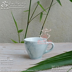 Mua Ly tách sứ uống cafe espresso 70ml men vân đá màu xanh Kabe nhạt gốm sứ Bát Tràng cao cấp