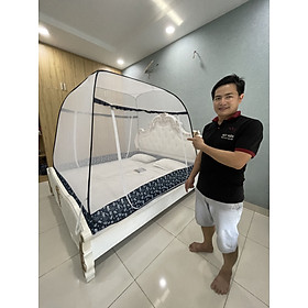 Mua Mùng chụp tự bung Cao Cấp Mộc Miên- Đỉnh Rộng Viền Chân