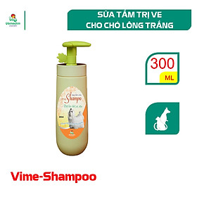 Vemedim Vime-shampoo sữa tắm chuyên dành cho chó lông trắng giúp trị ve, rận, bọ chét, chai 300ml