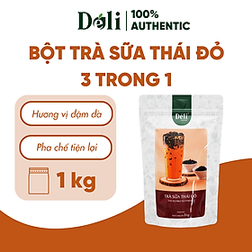 Bột trà sữa thái đỏ 3in1 Déli - 1kg ( 25 ly ) pha chế trà sữa tiện lợi, nhanh chóng