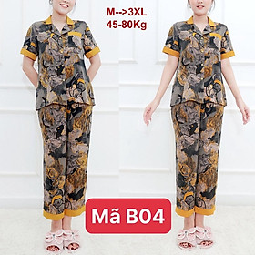 Bộ đồ ngủ lụa pyjama nữ, chất lụa cao cấp Loại 1, Đồ mặc ở nhà Kiểu Pijama thoải mái trẻ trung có đủ size, đủ mẫu