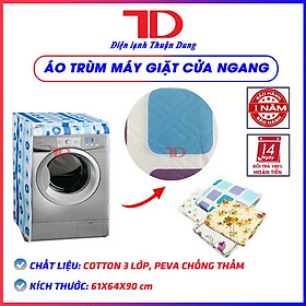 Áo trùm máy giặt cửa ngang và cửa trên 7kg-12kg, Tấm che máy giặt, bạt phủ chống nước, chống bụi [Hoa văn ngẫu nhiên] hàng chính hãng - Điện Lạnh Thuận Dung