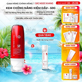 [Mới] Kem Chống Nắng Kiềm Dầu SẮC NGỌC KHANG 50g - bảo vệ toàn diện, kiểm soát bóng dầu hiệu quả