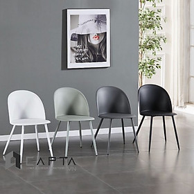 Mua Ghế ăn thân nhựa MARIO-S Nội thất Capta Ghế nhựa cao cấp màu trắng có chân thép sơn tĩnh điện màu đen
