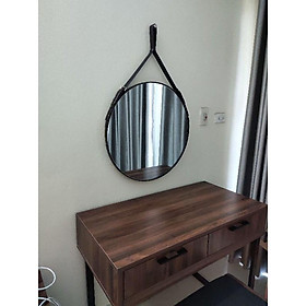 Mua Gương Tròn Dây Da Simili - Kích thước D40 D50 D60cm - FULL phụ kiện