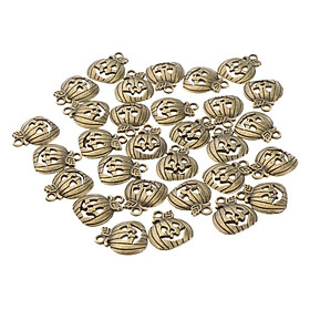 50pcs Pumpkin Shape Pendants Charms Beads Halloween Findings Bronze
