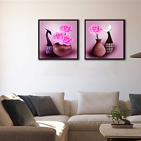 Mua Bộ 2 tranh canvas treo tường Decor Bình hoa cách điệu  phong cách hiện đại - DC152