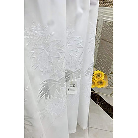 Mua Vải rèm lụa thêu lụa trắng  hoạ tiết thêu tỉ mỉ và sang trọng