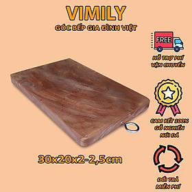 Mua Thớt gỗ nghiến núi đá Tây Bắc vuông cắt thái xắt thức ăn cao cấp VIMILY cực bền kích thước 30x20x2cm