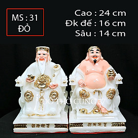 Mua    Cao 24 cm   TƯỢNG THẦN TÀI THỔ ĐỊA MÀU TRẮNG - MS 31    COMPOSITE + BỘT ĐÁ   