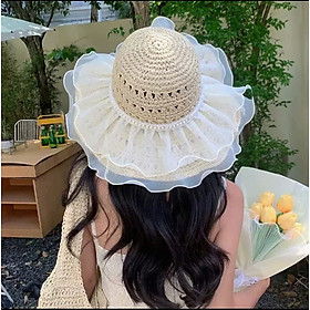 Mũ nón cói nữ đan tay vintage phối bèo gấp gọn đi biển du lịch dã ngoại chống nắng thoáng mát mùa hè thời trang Hàn Quốc Mô tả sản phẩm: Thiết kế: Mũ nón cói nữ đan tay vintage mang phong cách thời trang Hàn Quốc Dona25050601