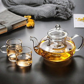 Mua BỘ ẤM CHÉN PHA TRÀ KÈM ĐẾ CHÂM NẾN TRÒN THỦY TINH - ANTH569