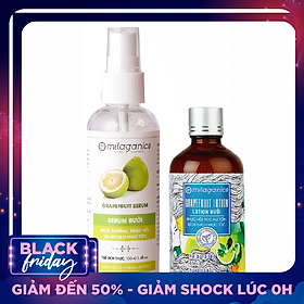 Combo Lotion Bưởi Phục Hồi Tóc Hư Tổn Milaganics (100ml) + Serum Bưởi Milaganics (100ml)