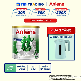 Bao bì mới - Sữa Bột Anlene Hương Vanilla (Hộp Thiếc 800g)