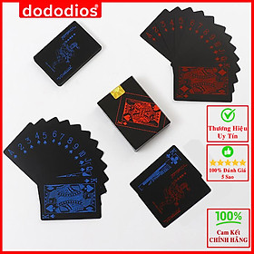 Bộ Bài Tây Poker Nền Đen Cao Cấp Chọn Màu – Bài Tây Đen Bằng Nhựa PVC Chống Thấm Nước Chống Gập Chính Hãng Dododios