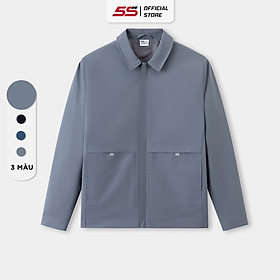 Áo Khoác Nam Jacket Cổ Bẻ 5S FASHION, Vải Gió Phom Regular Fit, Thiết Kế Trơn Túi Dáng Hộp, Khóa Kéo Tiện Lợi (AKG23011)