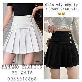 Chân váy xếp ly 3 khuy thời trang Banamo Fashion 5333