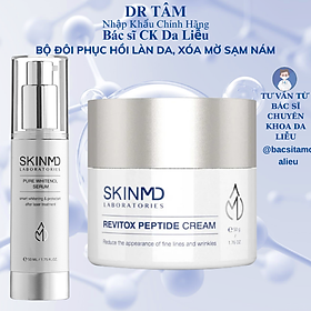 combo xóa nhăn mờ nám SKINMD PURE WHITENOL SERUM 50ml và SKINMD REVITOX