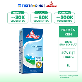 Sữa tiệt trùng nguyên kem hiệu Anchor 1 lít (làm từ 100% sữa tươi nguyên chất)