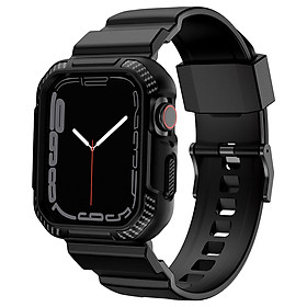 Mua Ốp Case bảo vệ tích hợp dây đeo Vân Carbon cho Apple Watch Series 1/2/3/4/5/6/SE/7/8/9/SE2 Size 38/40/41mm & 42/44/45mm - Hàng Chính Hãng