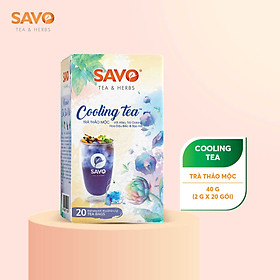 Trà Thảo Mộc Ô Long, Bạc Hà, Hoa Đậu Biếc SAVO COOLING (Cooling Herbal Tea) - 20 túi lọc x 2g