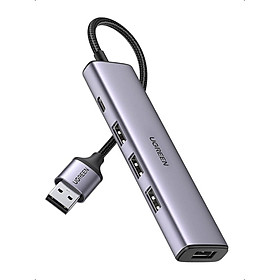 Mua Bộ chia USB 3.0 1 ra 4 cổng USB  hỗ trợ nguồn Type-C Ugreen 20805 5Gbps vỏ nhôm CM473 Hàng chính hãng