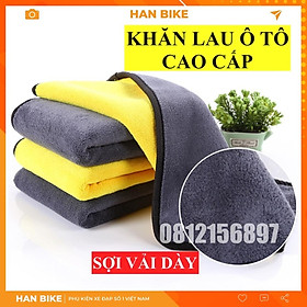 Hình ảnh Khăn lau ô tô xe hơi 3M chất vải Microfiber màu vàng 2 lớp cao cấp siêu mịn siêu sạch siêu thấm hút