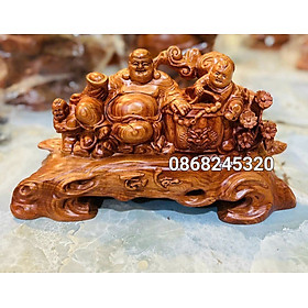 Mua Tượng phật di lặc nhị phúc bằng gỗ hương đá kt 40×21×16cm