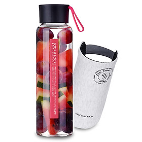 Lock&Lock simple heat-resistant and leak-proof portable cup/carry-on cup/water cup 500ml LLG659BLU-PR two colors optional (including cup sleeve*1)