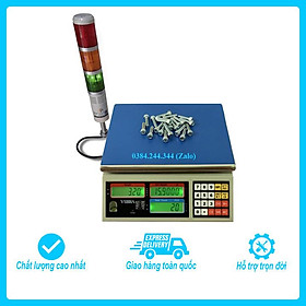 Mua Bộ sản phẩm cân kiểm tra cảnh báo gồm cân điện tử đếm ALC 3kg/0.1g và đèn còi cảnh báo Đỏ (Thừa)-Vàng (Đủ)-Xanh (Thiếu)