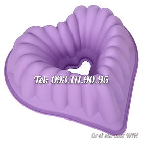 Mua Khuôn silicon làm đế bánh  rau câu hình tim gợn sóng có lõi - Loại 30 cm - Mã số 1189