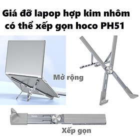 Mua Giá đỡ kệ nâng cho laptop hợp kim nhôm có thể xếp gọn 5 mức nâng hoco PH51 _ hàng chính hãng